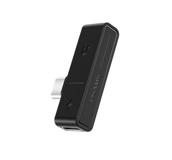 USAMS SJ386 Type-C+3.5mm Charging & Audio Adapter Black