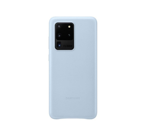 Samsung Galaxy S20 Ultra Leather Cover case Sky Blue