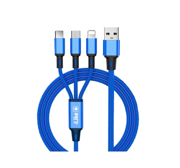 iLike Charging Cable 3 in 1 CCI02 Blue