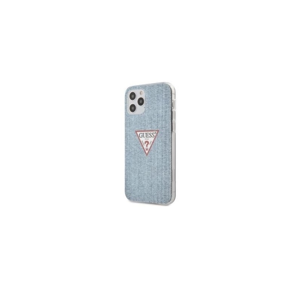 Guess - iPhone 12/12 Pro PC/TPU Denim Triangle Cover Light Blue