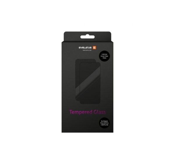 Evelatus Xiaomi Xiaomi Poco M3 Pro/M3 Pro 5G 2.5D Full Cover Japan Glue Glass Anti-Static