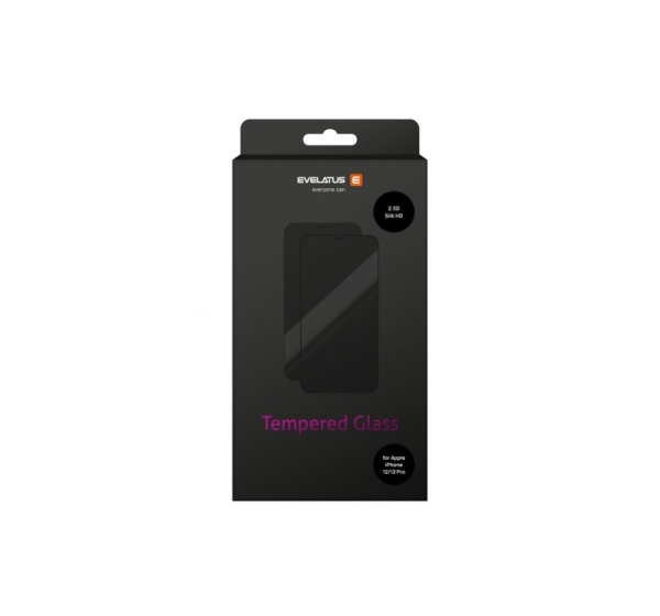Evelatus Apple iPhone 12/12 Pro 6.1 2.5D Full Cover Japan Glue Glass Anti-Static