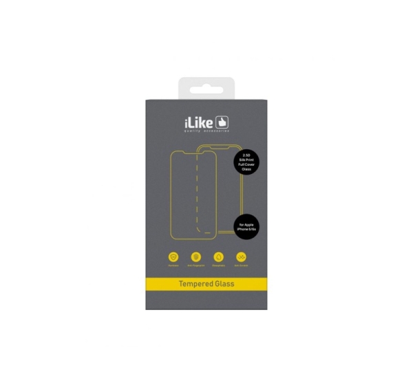 iLike Apple iPhone 6/6S 2.5D Silk Print Full Cover Glass