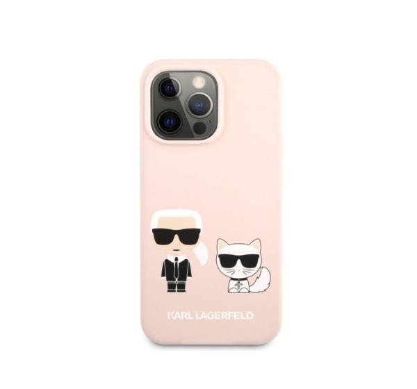 Karl Lagerfeld Apple iPhone 13 Pro Choupette Liquid Silicone Case Pink