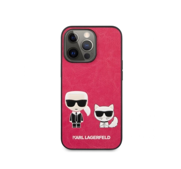 Karl Lagerfeld Apple iPhone 13 Pro Choupette PU Leather Case Fuchsia