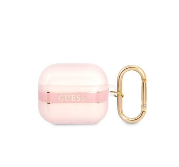 Guess Apple Airpods 3 TPU Printed Stripe Case Pink