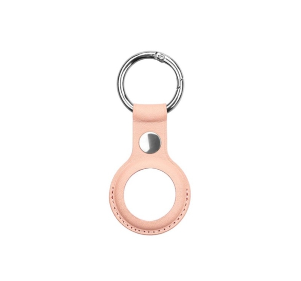 iLike   AirTag PU Leather Key Ring Keychain Case Pink