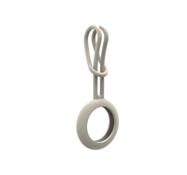 iLike AirTag Silicone Keychain Loop Case White