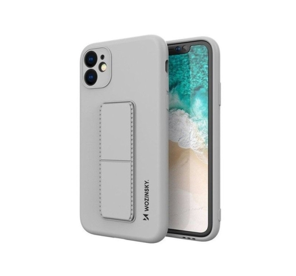iLike Samsung Galaxy A22 5G Kickstand Case Silicone Stand Cover Grey