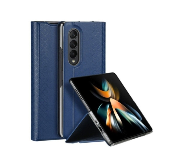 Dux Ducis Samsung Galaxy Z Fold4 Bril case with a flip wallet stand Dark Blue