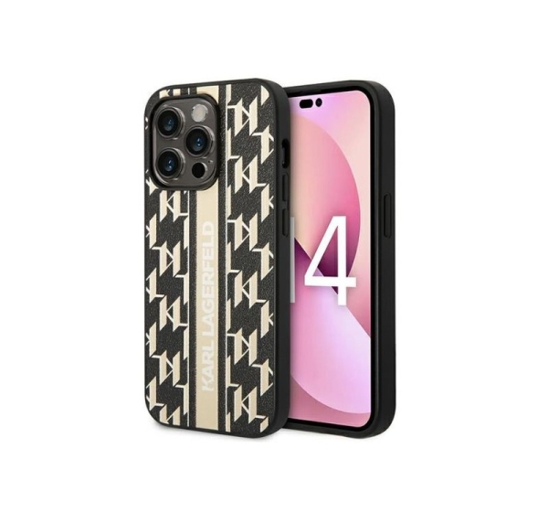 Karl Lagerfeld Apple iPhone 14 Pro 6.1 hardcase Monogram Stripe Brown
