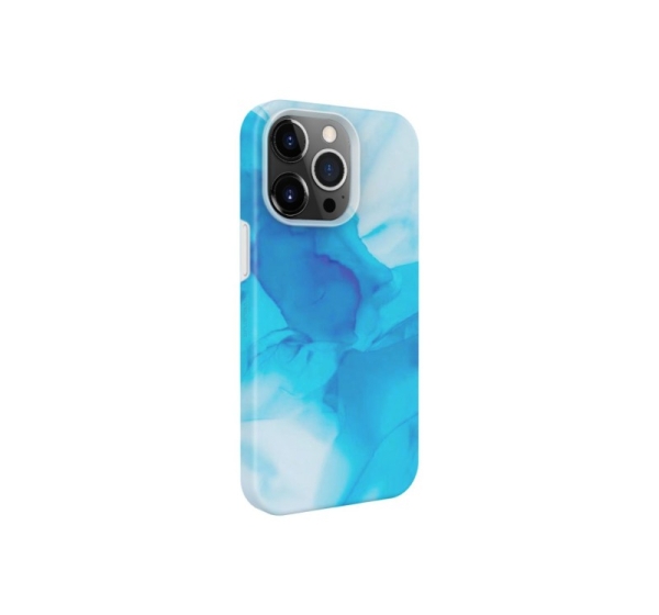 Evelatus Apple iPhone 14 Pro Premium Silicone case Customized Print Blue