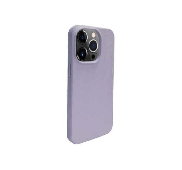 iLike Apple iPhone 14 Pro Silicone plastic case Eco Print Design Flower Purple