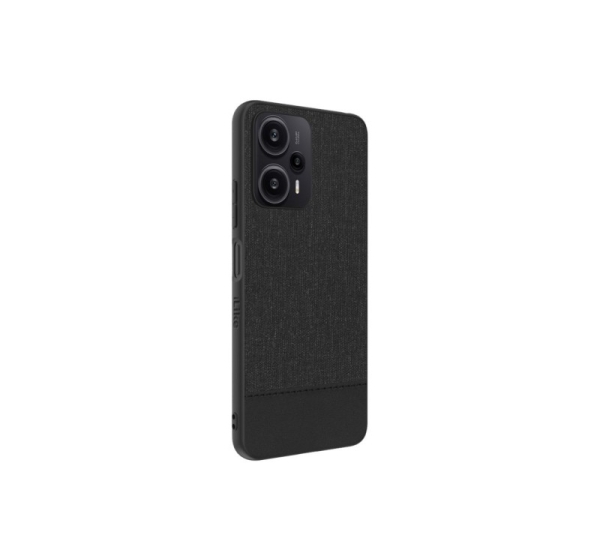 iLike Xiaomi Redmi Note 12 / Poco X5 Plastic Leather Back Cover Black