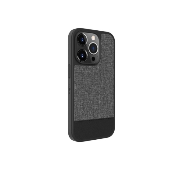 iLike Apple iPhone 14 Pro Plastic Leather Back Cover Gray