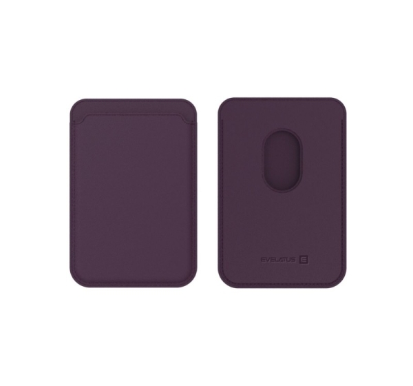 Evelatus Universal  iPhone Genuine leather wallet with MagSafe Deep Purple
