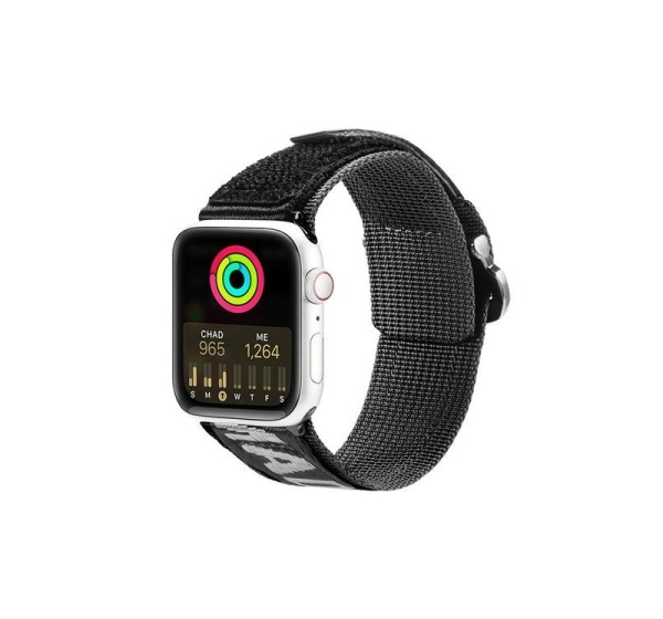 Dux Ducis Strap (Outdoor Version) Strap for Apple Watch Ultra, SE, 8, 7, 6, 5, 4, 3, 2, 1 (49, 45, 44, 42 mm) Nylon Band Black Silver