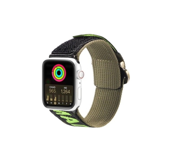 Dux Ducis Strap (Outdoor Version) strap for Apple Watch Ultra, SE, 8, 7, 6, 5, 4, 3, 2, 1 (49, 45, 44, 42 mm) nylon band bracelet Black Green