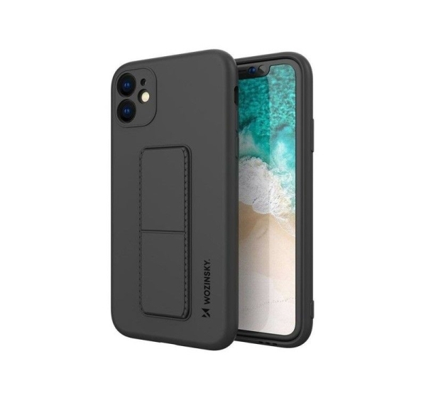 Wozinsky - iPhone 12 silicone case with stand Kickstand Case Black