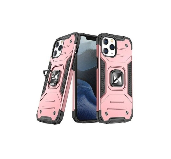 Wozinsky Apple iPhone 13 Pro Max Ring Armor Case Kickstand Tough Rugged Pink