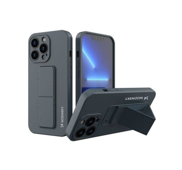 Wozinsky Apple iPhone 13 Pro Kickstand Case silicone case with stand Navy Blue