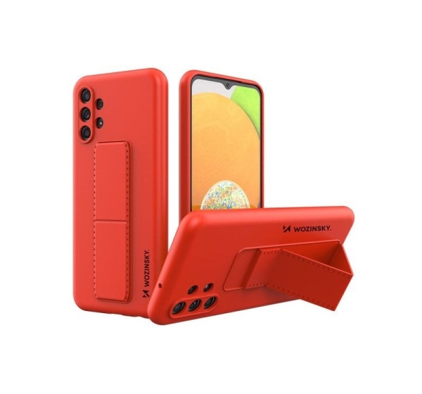 Wozinsky Samsung Galaxy A13 5G Kickstand Case Silicone Stand Cover Red