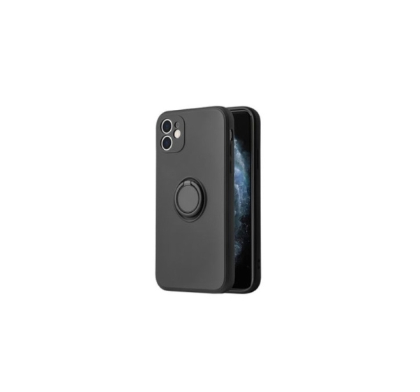 iLike Apple IPHONE 12 PRO MAX SILICONE CASE RING Black
