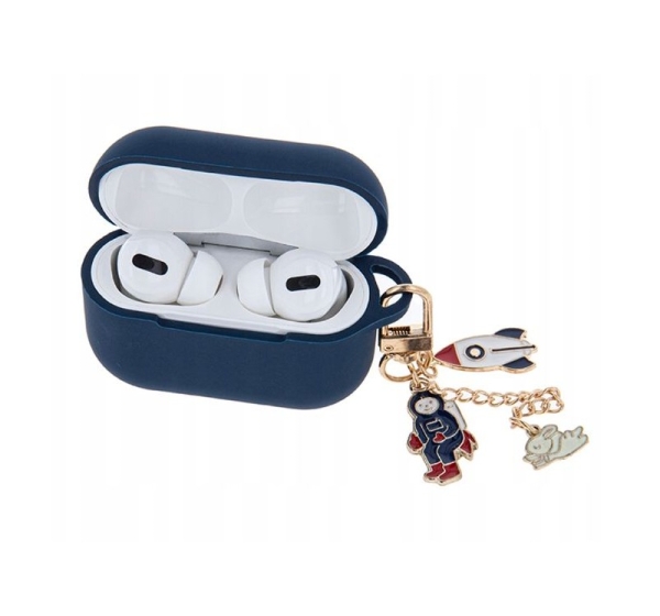 iLike Apple Case for Airpods Pro 2 dark blue with pendant