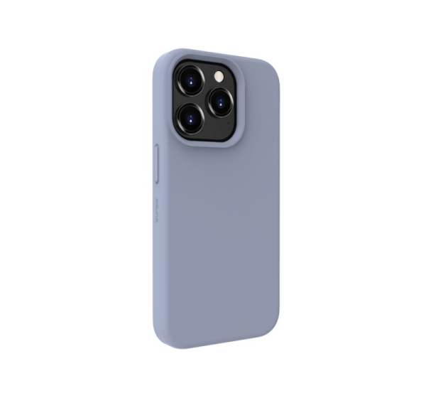 Evelatus Apple iPhone 15 Pro Premium Soft Touch Silicone Case Lavender Gray