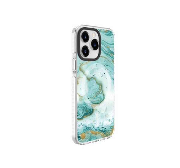 Evelatus Apple iPhone 15 Pro PC+TPU With MagSafe Customized Print Blue Marble