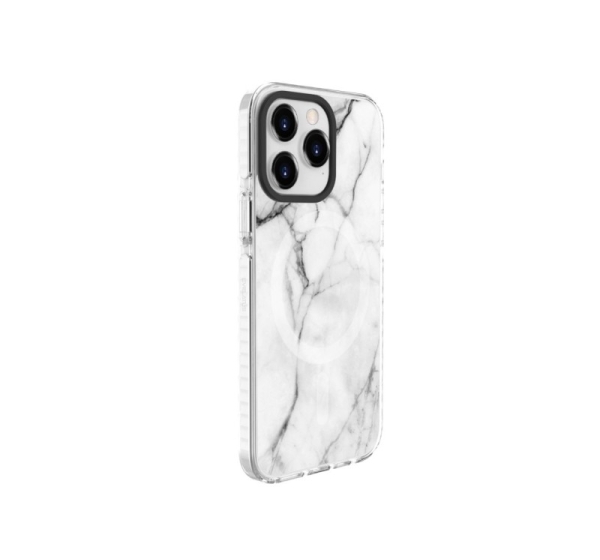 Evelatus Apple iPhone 15 Pro PC+TPU With MagSafe Customized Print Marble White