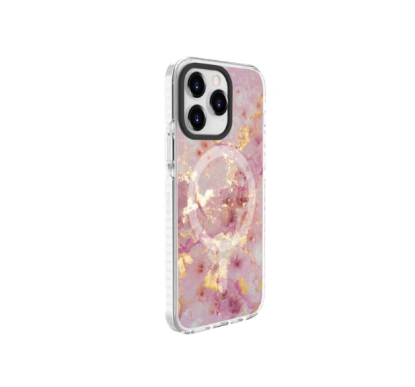 Evelatus Apple iPhone 15 Pro PC+TPU With MagSafe Customized Print Marble Pink
