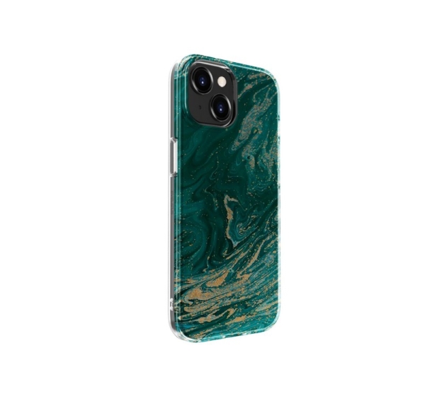 Evelatus Apple iPhone 15 Plus PC Customized Print Design Marble Turquoise