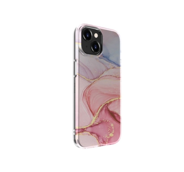 Evelatus Apple iPhone 15 Plus PC Customized Print Design Marble Pink
