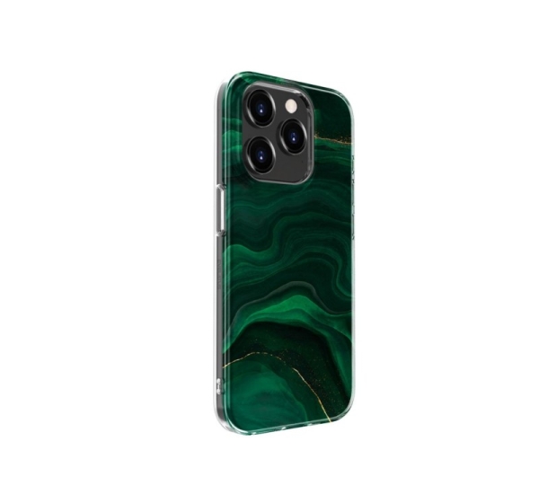 Evelatus Apple iPhone 15 Pro PC Customized Print Design Marble Green