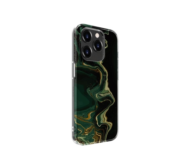 Evelatus Apple iPhone 15 Pro Max PC Customized Print Design Marble Dark Green
