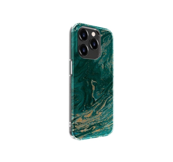 Evelatus Apple iPhone 15 Pro Max PC Customized Print Design Marble Turquoise