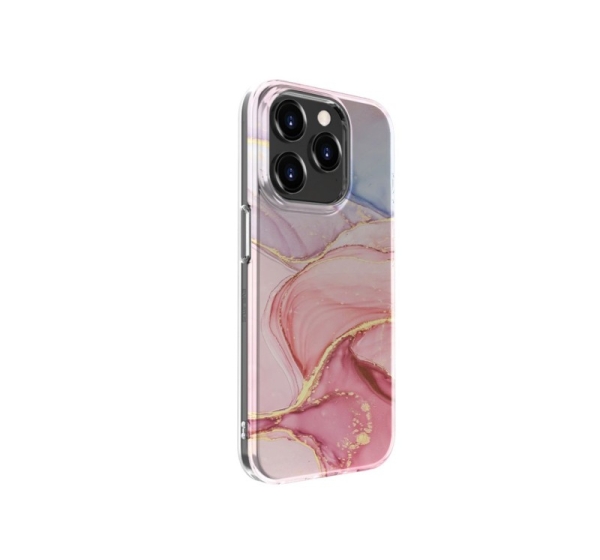 Evelatus Apple iPhone 15 Pro Max PC Customized Print Design Marble Pink