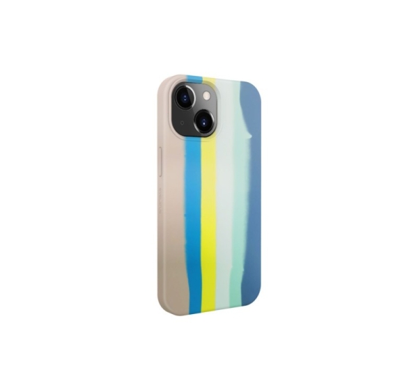 Evelatus Apple iPhone 15 Silicone case Multi-Colored Blue Pink