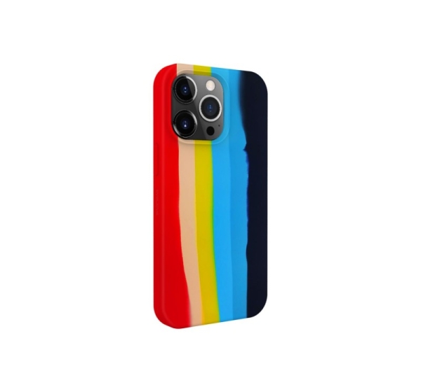 Evelatus Apple iPhone 15 Pro Silicone case Multi-Colored Rainbow