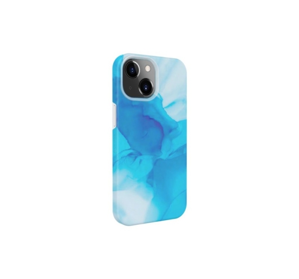 Evelatus Apple iPhone 15 Plus Premium Silicone case Customized Print Blue