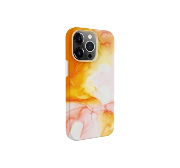 Evelatus Apple iPhone 15 Pro Premium Silicone case Customized Print Orange