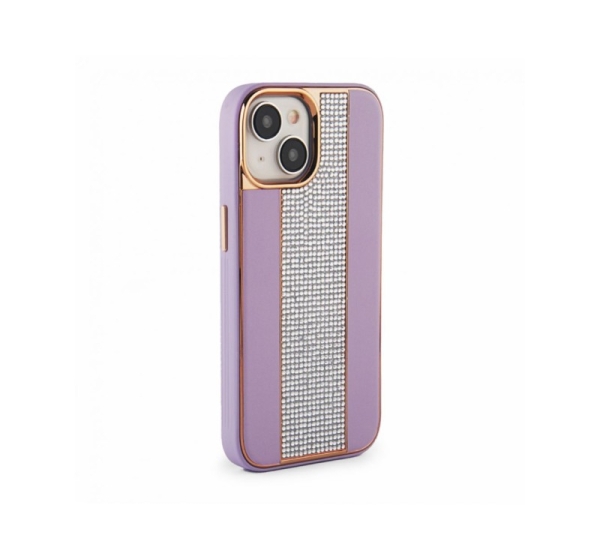 iLike Apple iPhone 15 Diamonds and Leather Case Pink Sand