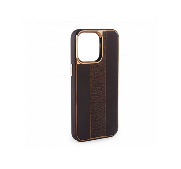 iLike Apple iPhone 15 Leather Case Customized Brown