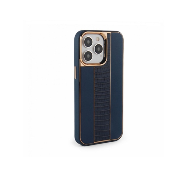 iLike Apple iPhone 15 Pro Max Leather Case Customized Midnight Blue