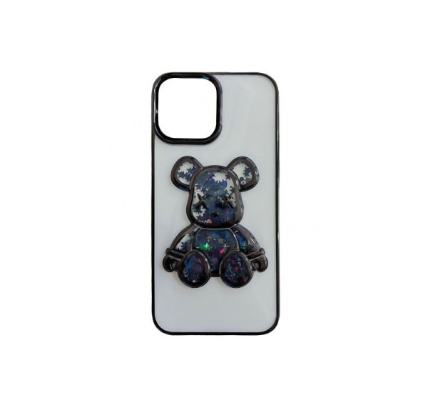 iLike Apple iPhone 14 Silicone Case Print Desire Bear Black