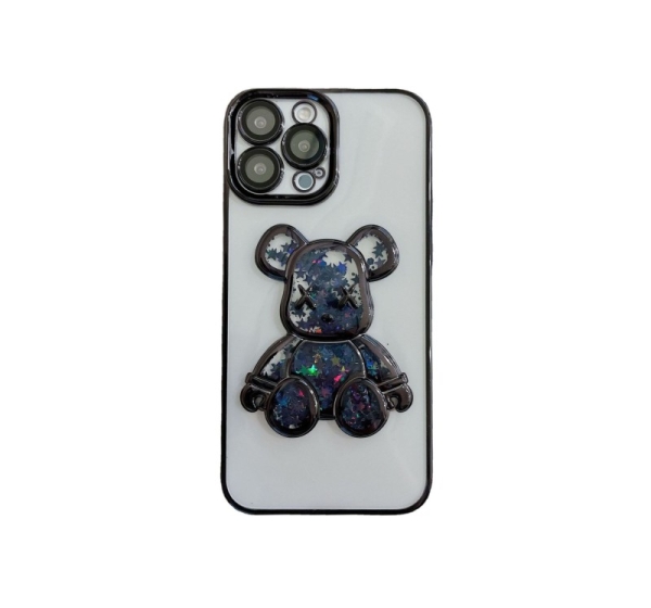 iLike Apple iPhone 14 Pro Silicone Case Print Desire Bear Black
