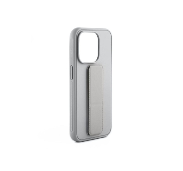 iLike Apple iPhone 15 Plus Silicone Case with stand Silver