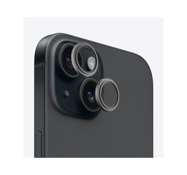 Evelatus Apple iPhone 15 Camera Lens Protector Armor Black