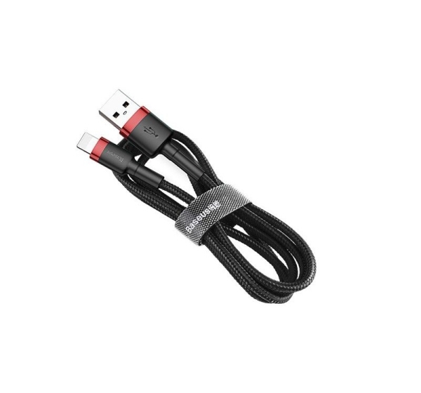 Baseus Cafule Cable durable nylon cable USB / Lightning QC3.0 1.5A 2M black-red (CALKLF-C19) Black
